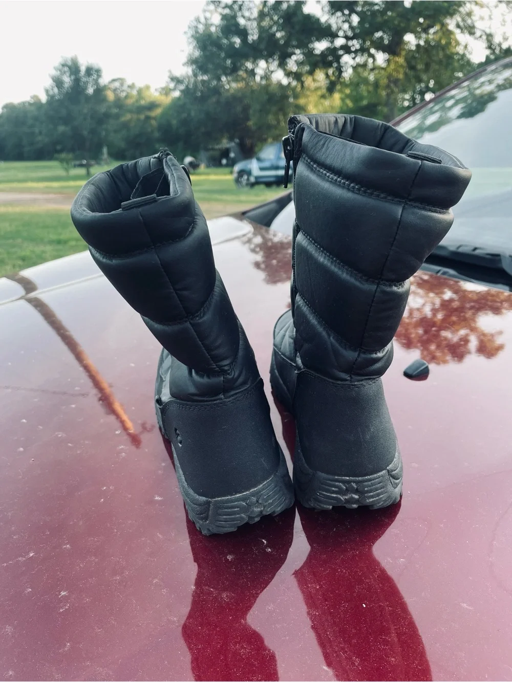 Black Quilted Winter Snow Boots